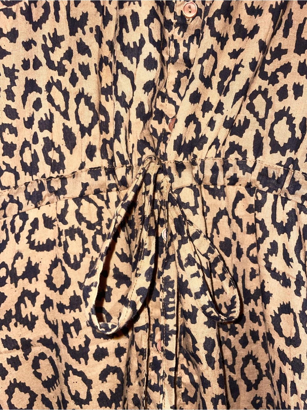 Emerson Fry India Collection Lucy Dress Vintage Leopard Organic Cotton Sz Small - Picture 8 of 13